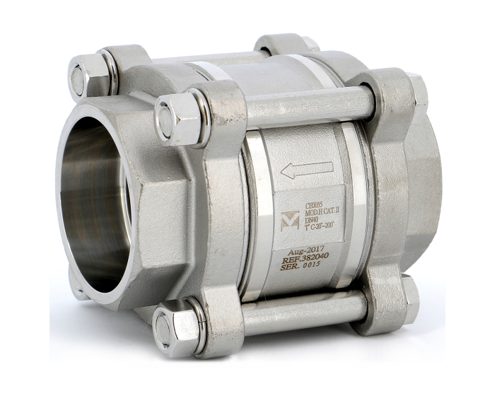 Stainless steel CF8M spring check valve 382 3 piece body SW 1/2''